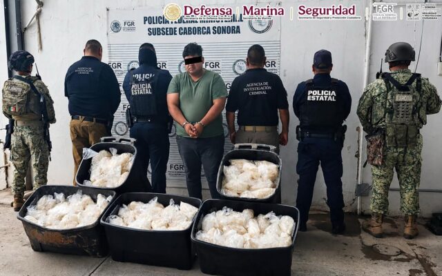 Aseguran 200 kilos de metanfetamina ocultos en carretes industriales en Sonora